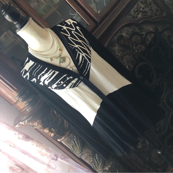 Cable & Gauge black and white lightweight button front jacket NWT L - Picture 2 of 9